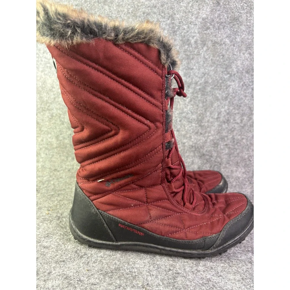 Columbia Minx Mid‎ III Snow Boots Womens 10 Burgundy Waterproof Faux Fur